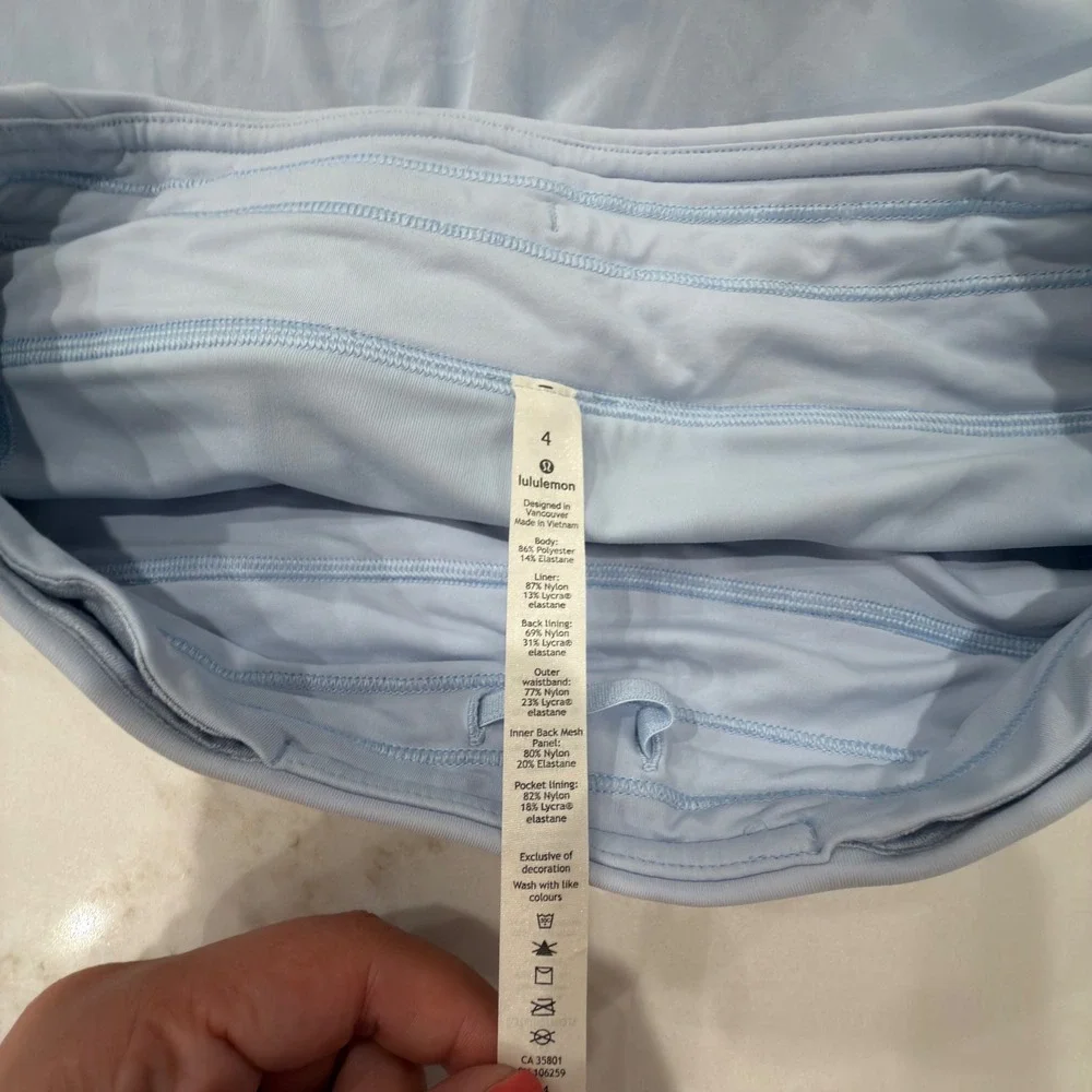 Lululemon Play Off The Pleats Skirt Blue Athletic Tennis Skort Size 4
